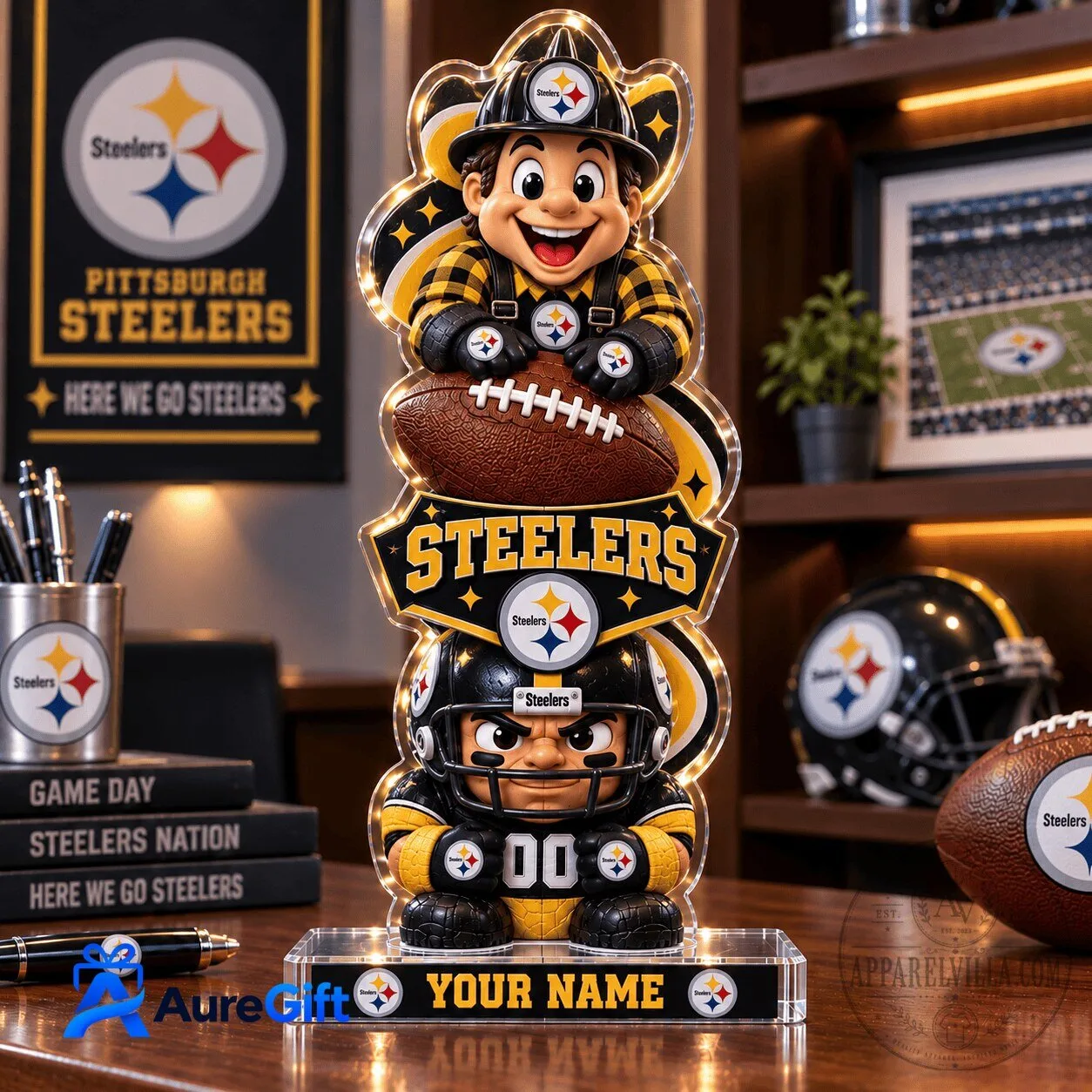 Pittsburgh Steelers NFL Christmas Kickoff Personalized Acrylic Block Decoration