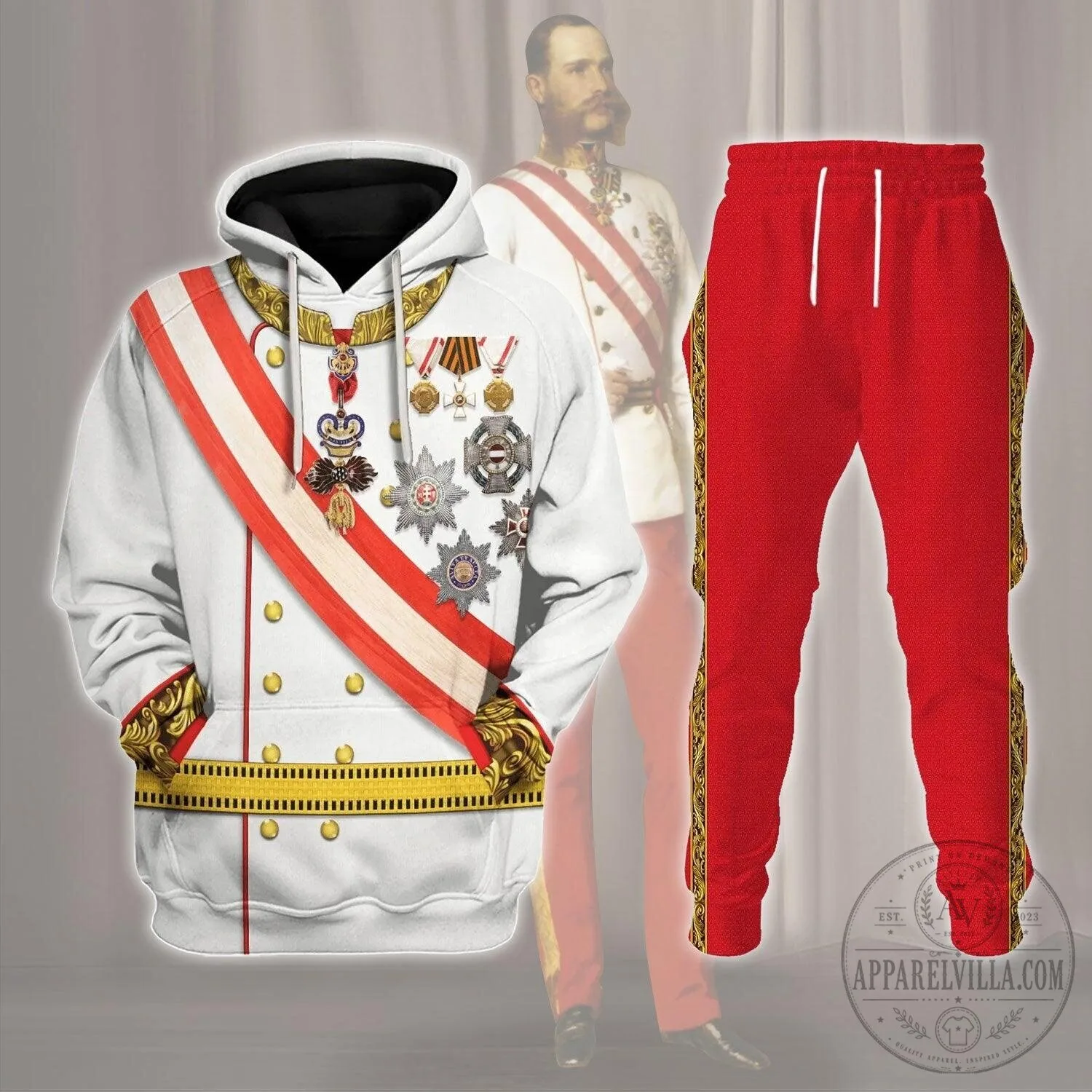 Emperor Franz Joseph I of Austria-Hungary Imperial Uniform Costume Hoodie