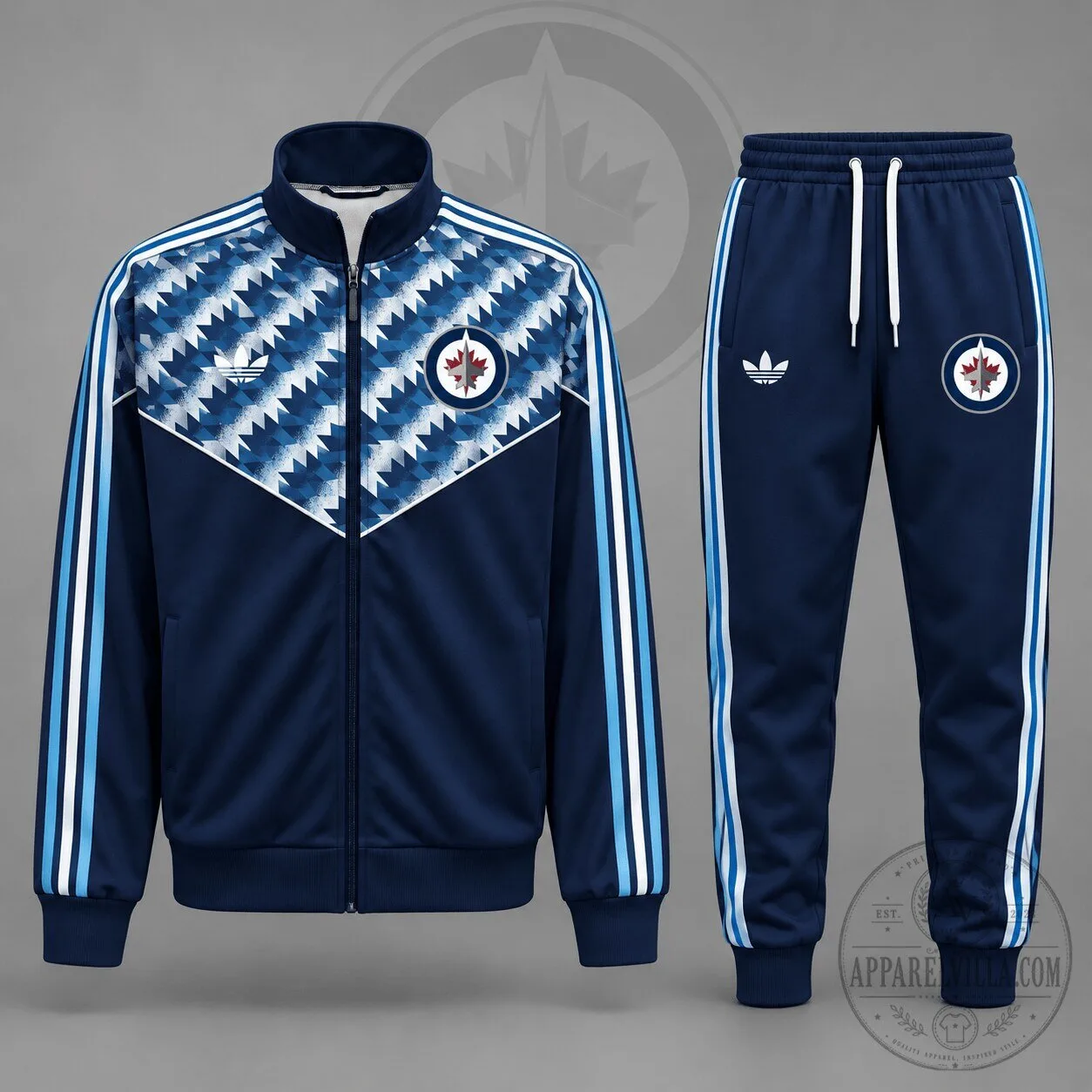 Winnipeg Jets National Hockey League Heritage Chevron Track Jacket and Jogger Set