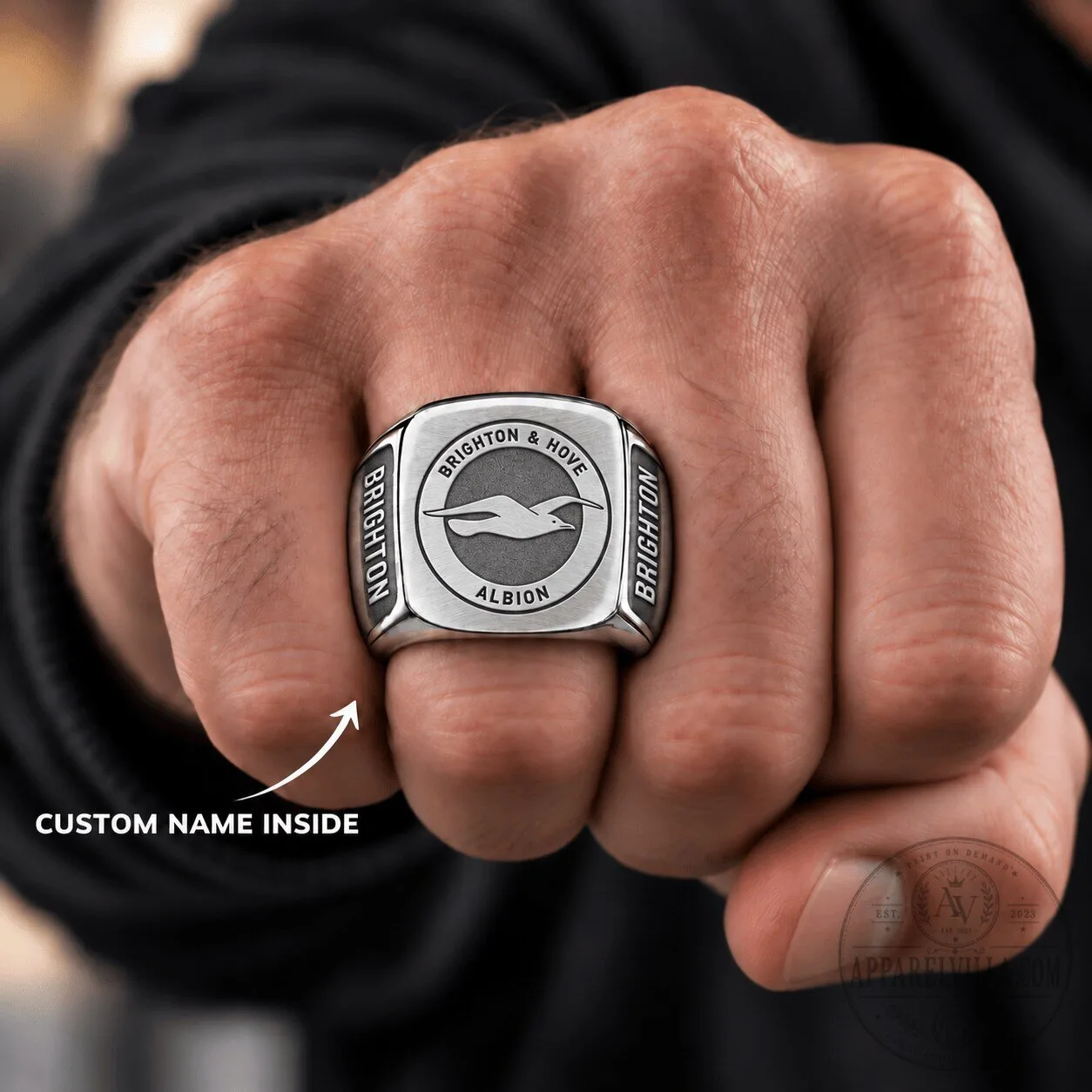 Brighton & Hove Albion Football Club Custom Engraved Fan Ring