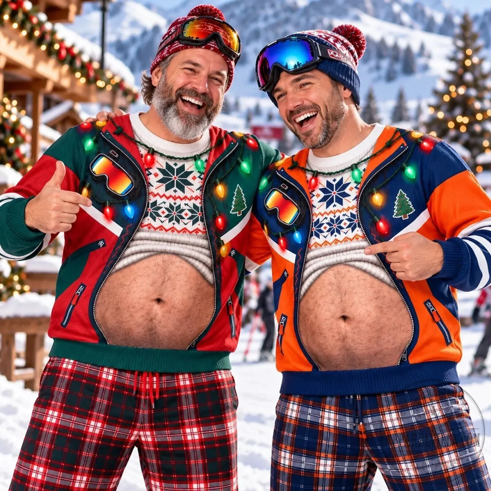 Funny Hairy Belly Ski Jacket Ugly Christmas Sweater Party Sweatshirt 12 Funny Hairy Belly Ski Jacket Ugly Christmas Sweater Party Sweatshirt