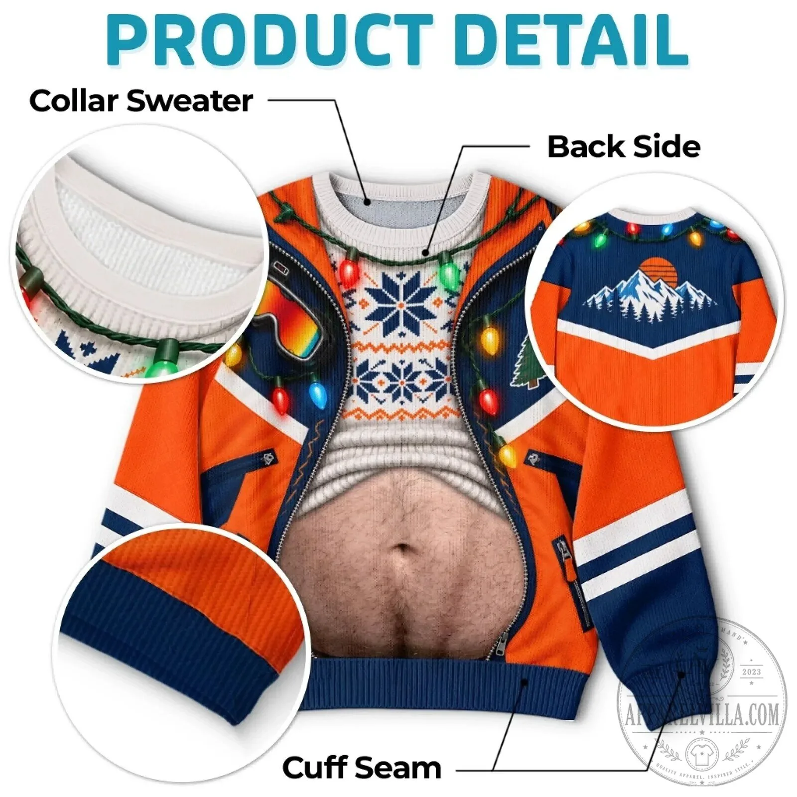 Funny Hairy Belly Ski Jacket Ugly Christmas Sweater Party Sweatshirt 16 Funny Hairy Belly Ski Jacket Ugly Christmas Sweater Party Sweatshirt