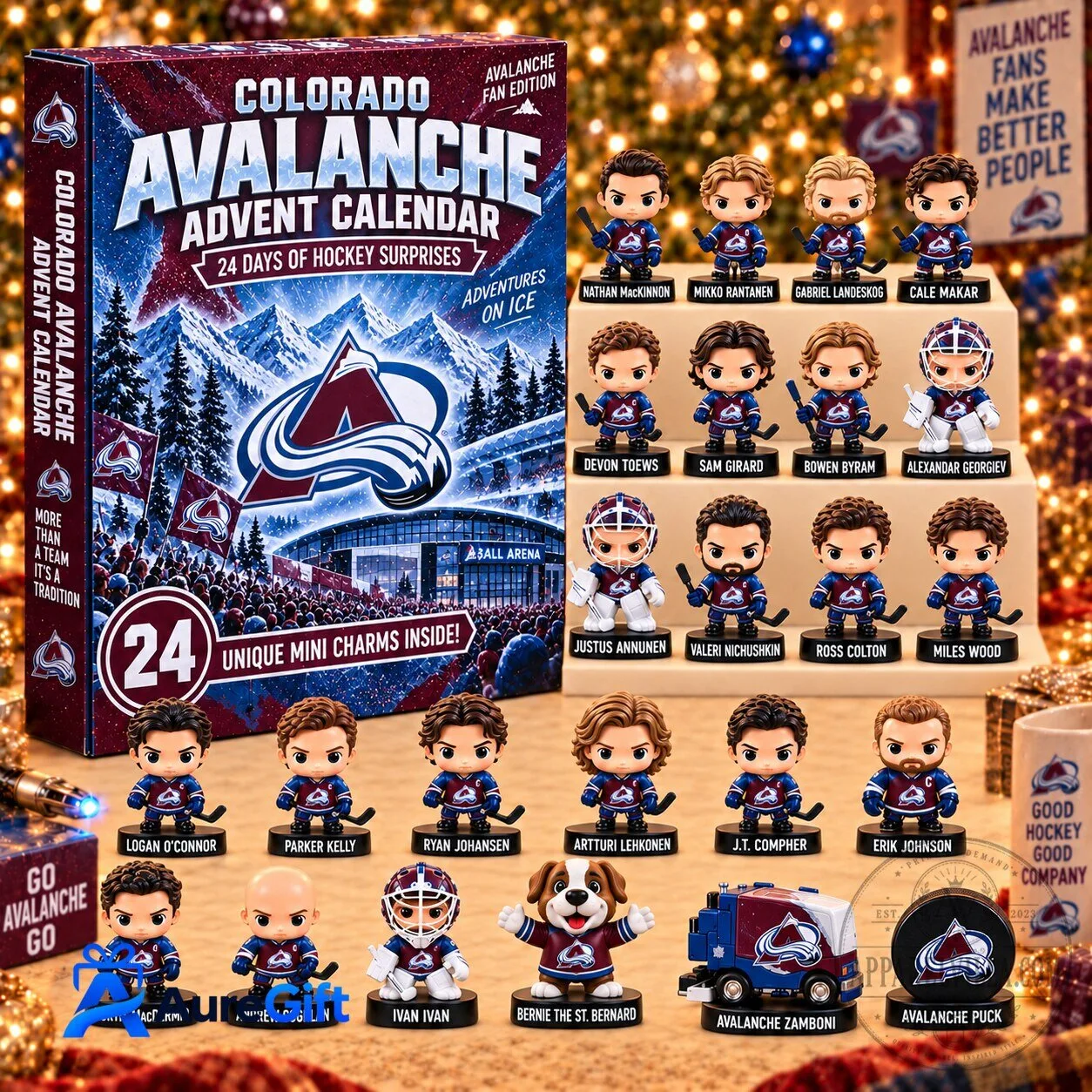 Colorado Avalanche National Hockey League Christmas Advent Calendar 24 Days of Hockey Surprises