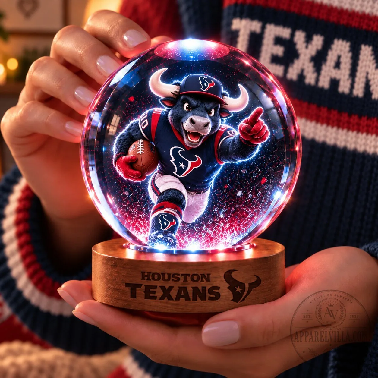 Houston Texans NFL Football Team Crystal Ball Night Light