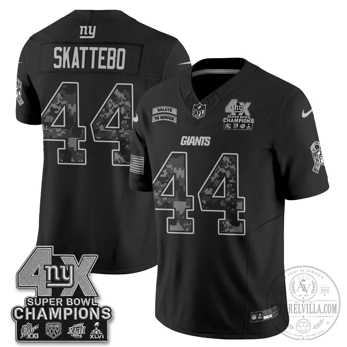 New York Giants Skattebo Salute To Service Vapor Football Jersey