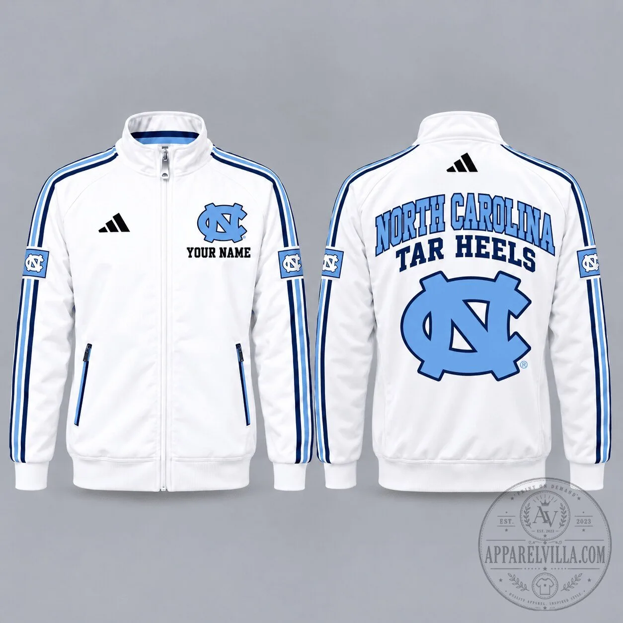 North Carolina Tar Heels Personalized Full-Zip Casual Jacket