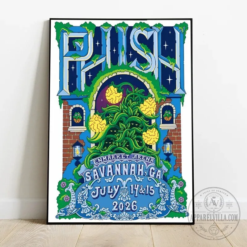 Phish Savannah Georgia Summer Tour 2026 Concert Poster