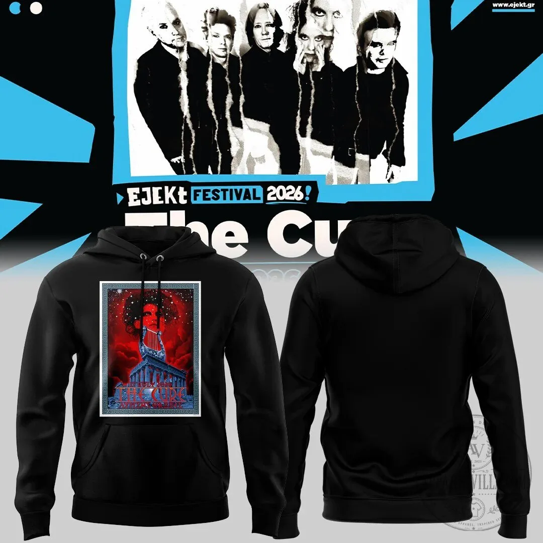 Ejekt Festival 2026 The Cure Athens Concert Commemorative Black Hoodie