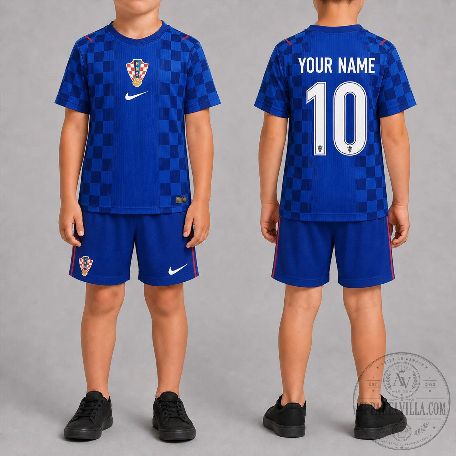 Croatia World Cup 2026 Away Kit Kids Football Jersey and Shorts Set