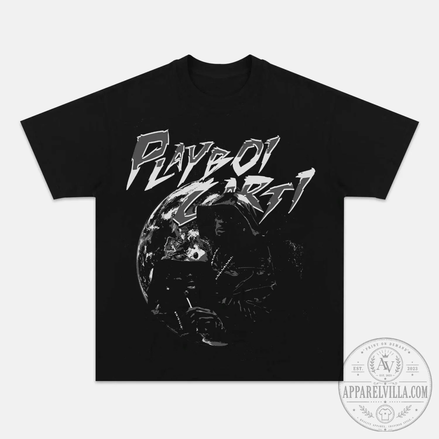 Black Graphic T-Shirt for Playboi Carti World Tour