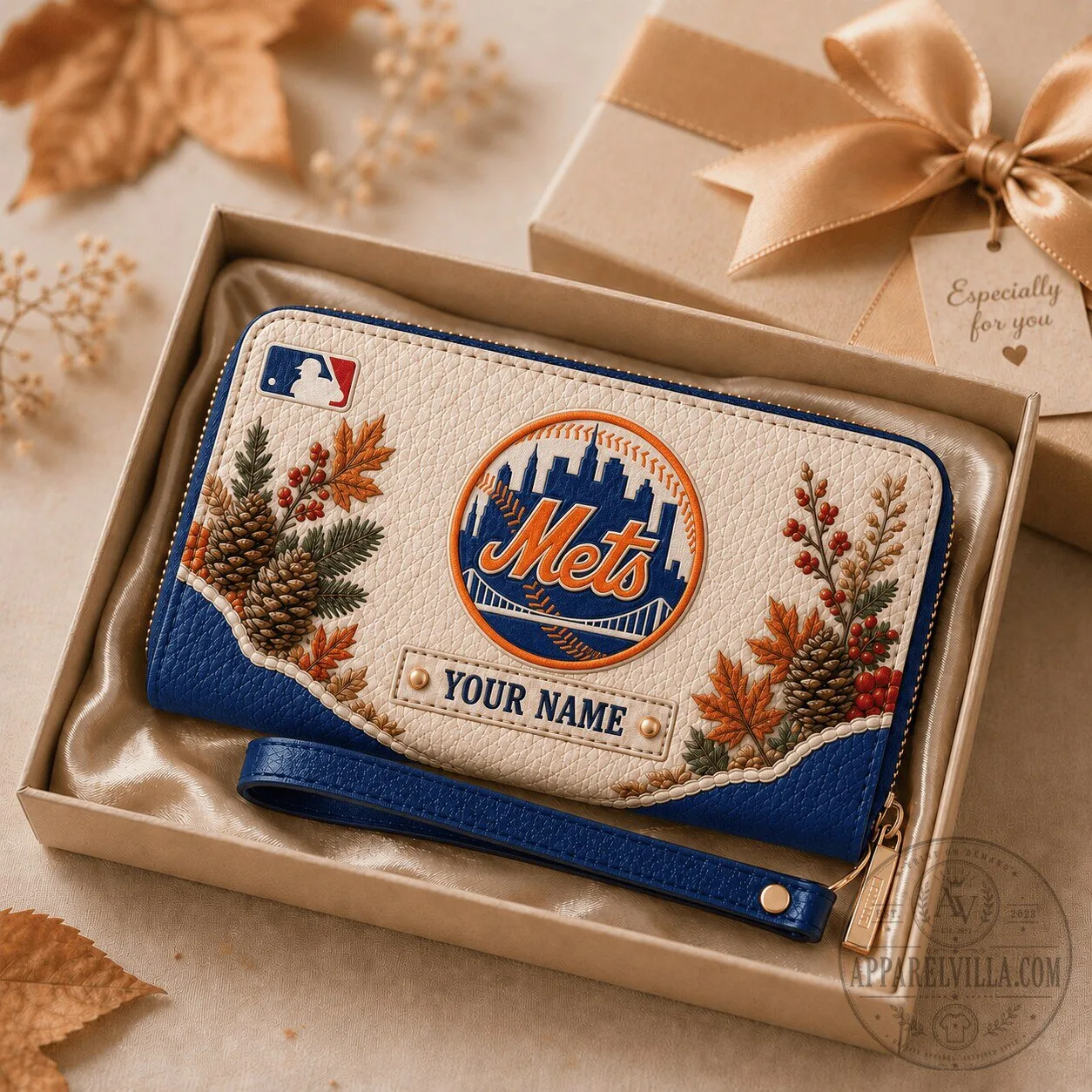New York Mets Autumn Style Personalized Woman's Wallet