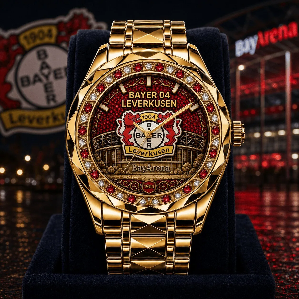 Bayer 04 Leverkusen Bundesliga Gold Tone Men's Watch
