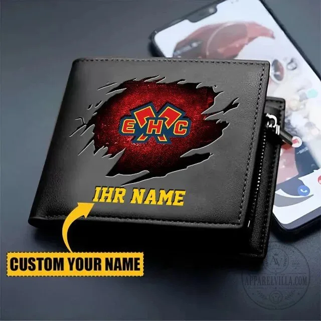 EHC Biel-Bienne Ice Hockey Club Custom Name Wallet for Men