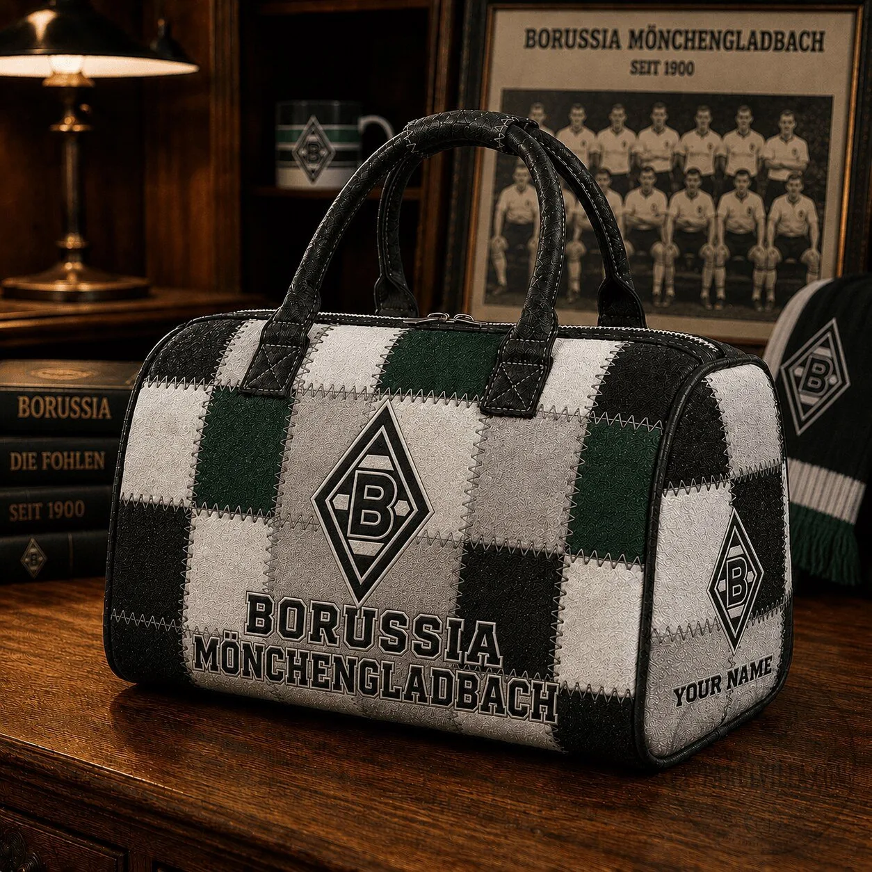 Borussia Mönchengladbach Bundesliga Patchwork Quilted Duffle Bag