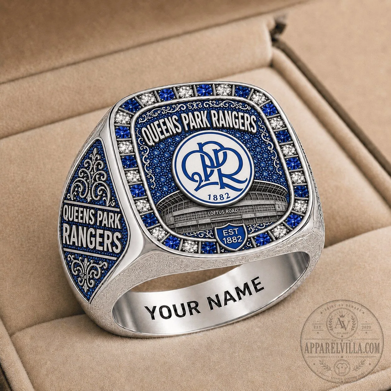 Queens Park Rangers Football Club Championship Ring with Custom Name Engraving