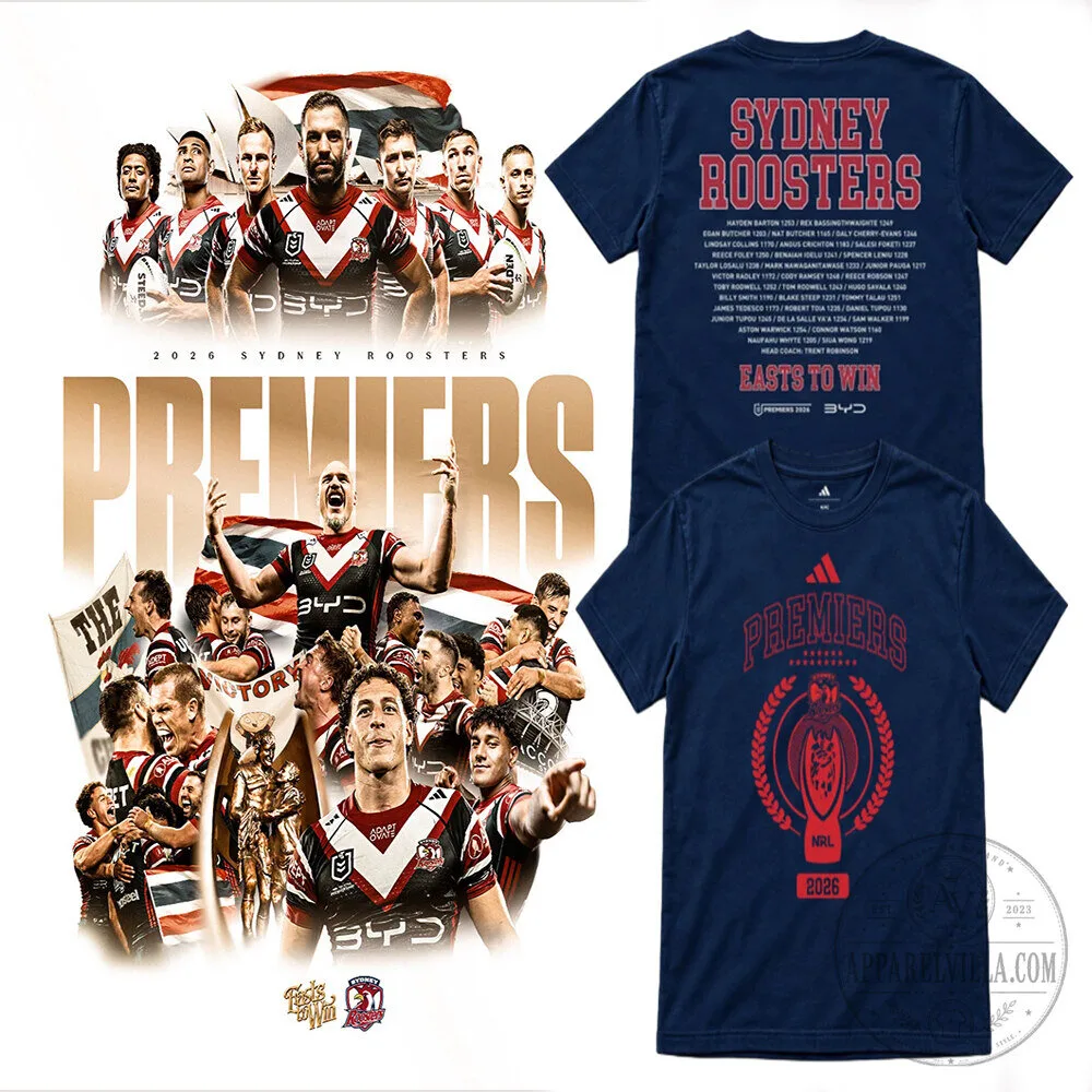 Commemorative T-Shirt for Sydney Roosters 2026 National Rugby League Champions