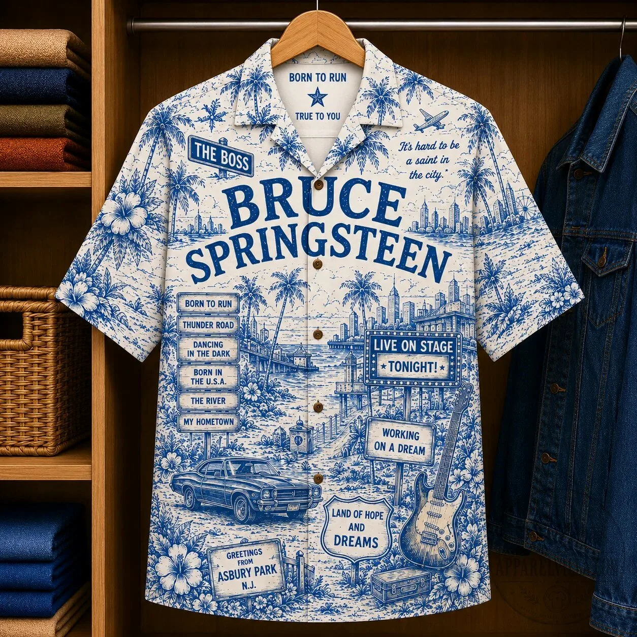 Bruce Springsteen Born To Run Album Art Hawaiian Shirt