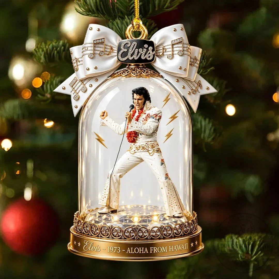 Elvis Presley Aloha From Hawaii Concert Acrylic Christmas Ornament