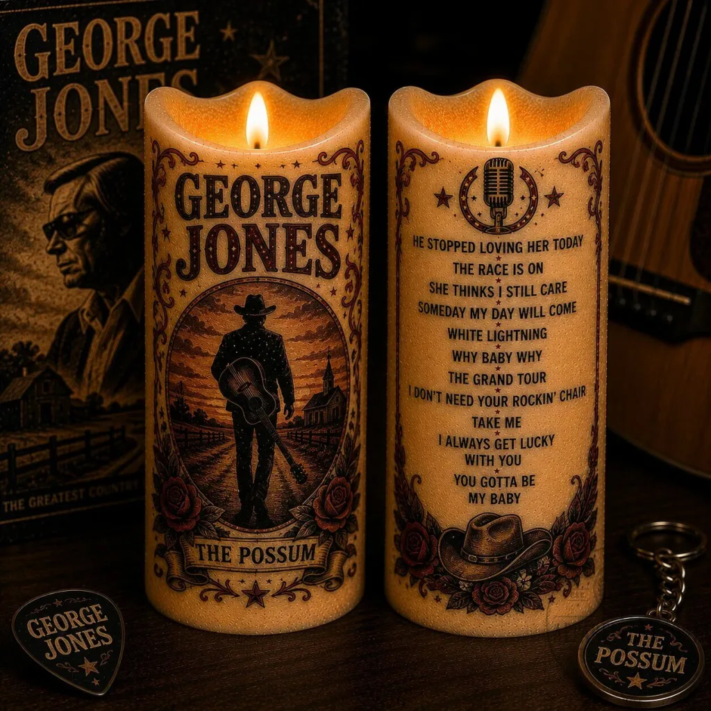 George Jones Country Music Flameless LED Candle, The Possum Classic Country Fan Gift