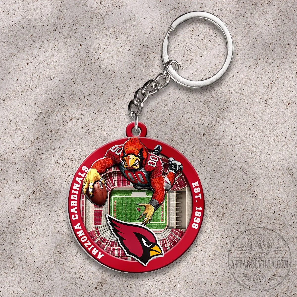 Arizona Cardinals Football Team Mascot Stadium Round Keychain