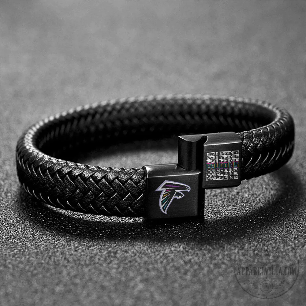 Atlanta Falcons Crucial Catch Braided Leather Bracelet