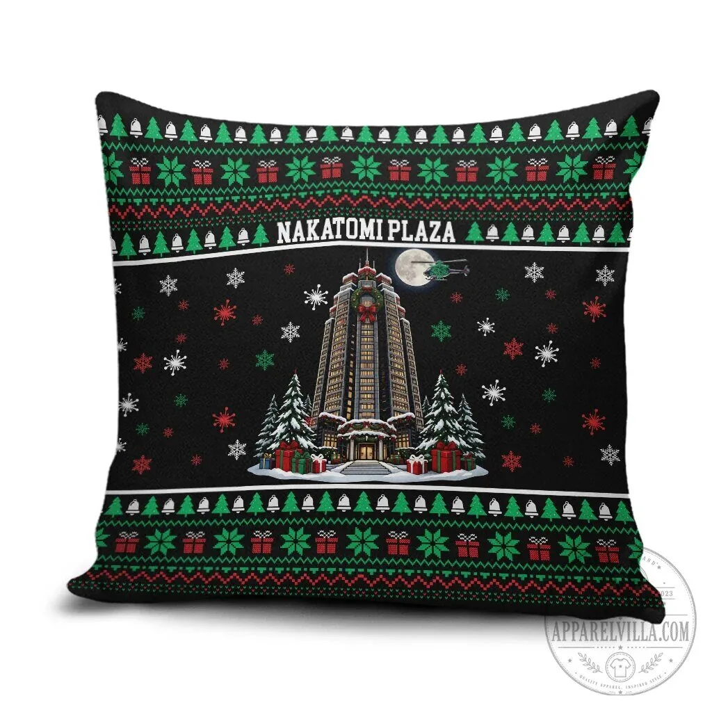 Nakatomi Plaza Christmas Party Ugly Sweater Style Throw Pillow Cover