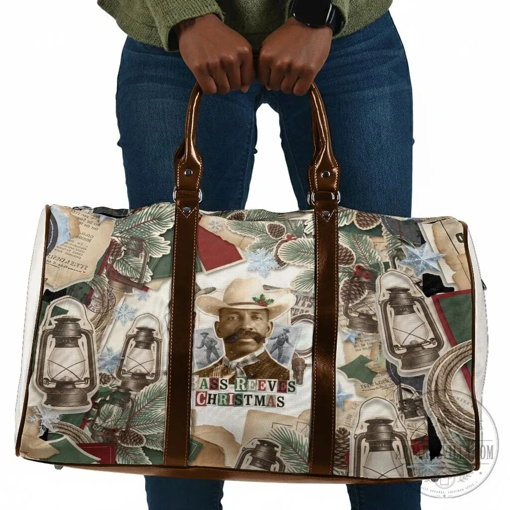 Bass Reeves Christmas Old West Marshal Frontier Collage Vintage Travel Bag
