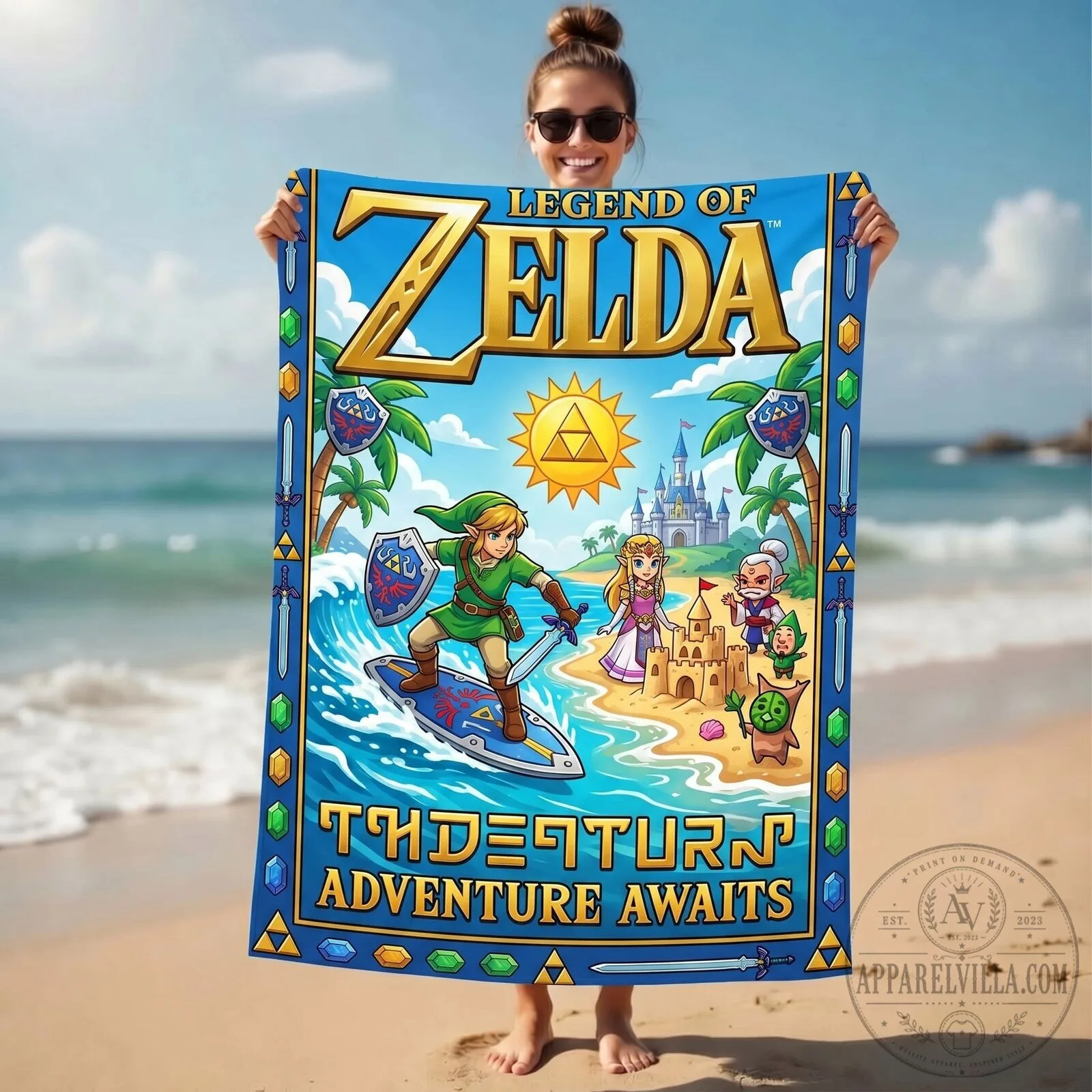The Legend of Zelda Adventure Awaits Beach Towel 9 The Legend of Zelda Adventure Awaits Beach Towel