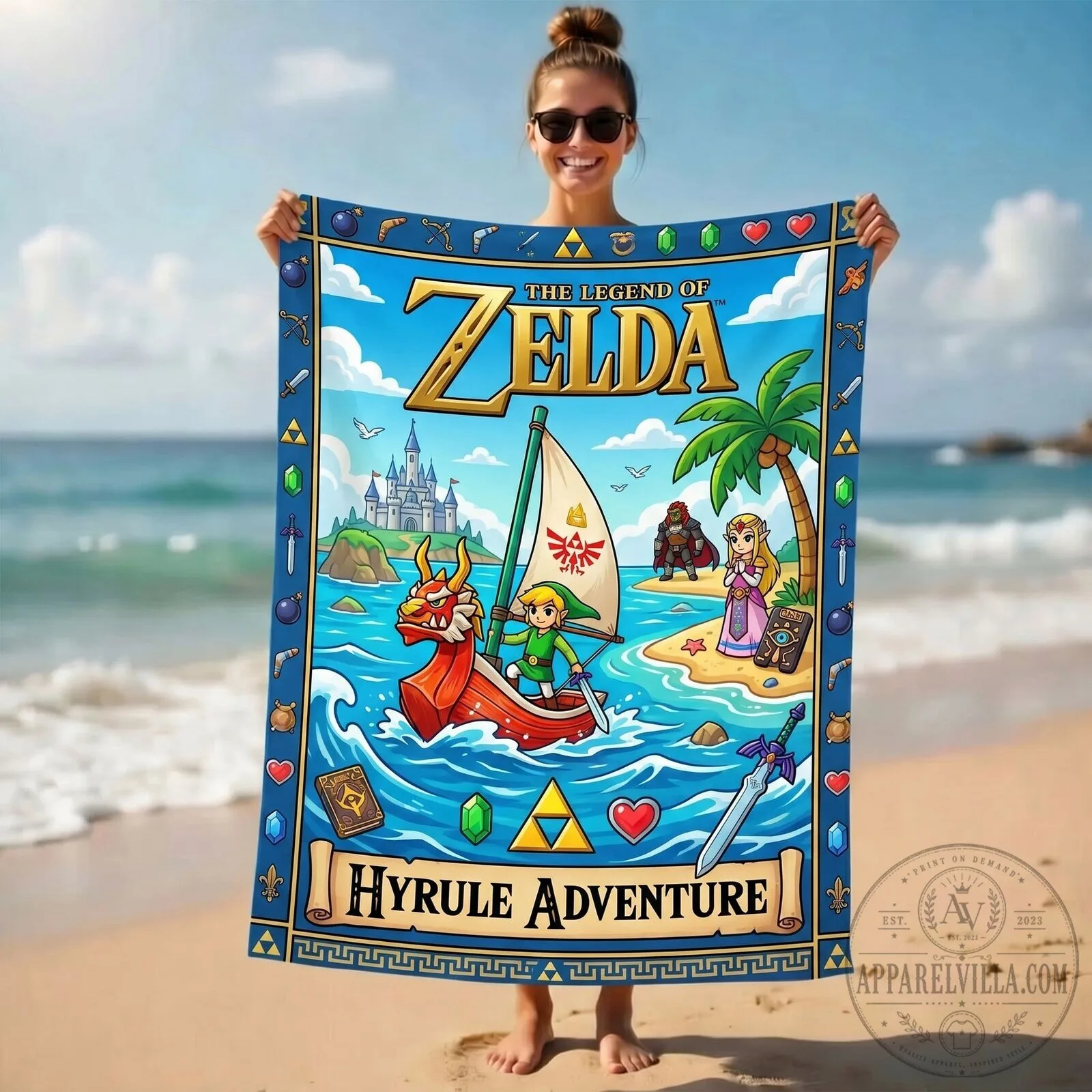 The Legend of Zelda Adventure Awaits Beach Towel 11 The Legend of Zelda Adventure Awaits Beach Towel