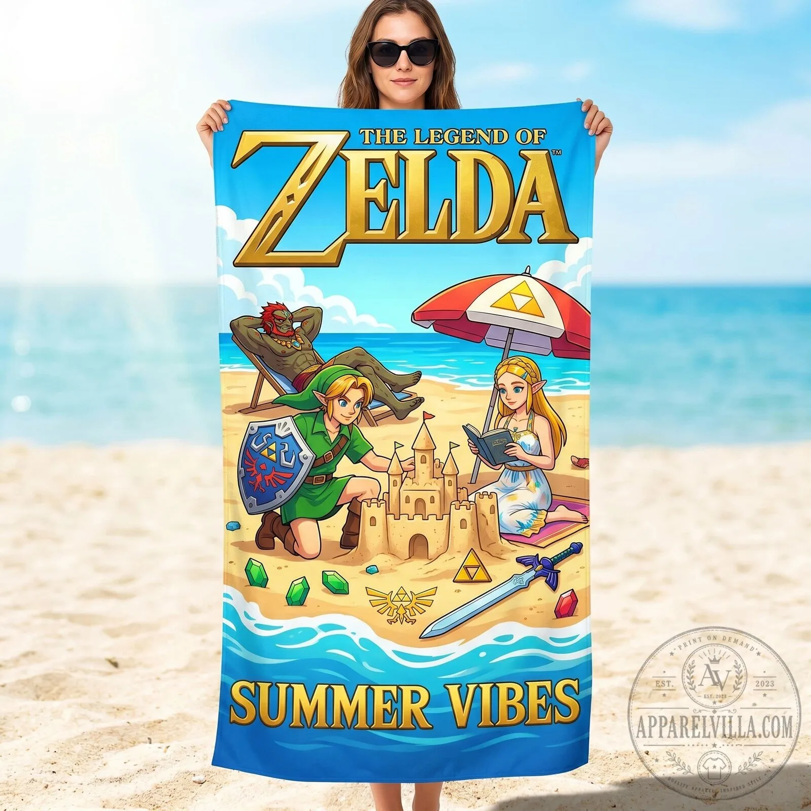 The Legend of Zelda Adventure Awaits Beach Towel 13 The Legend of Zelda Adventure Awaits Beach Towel