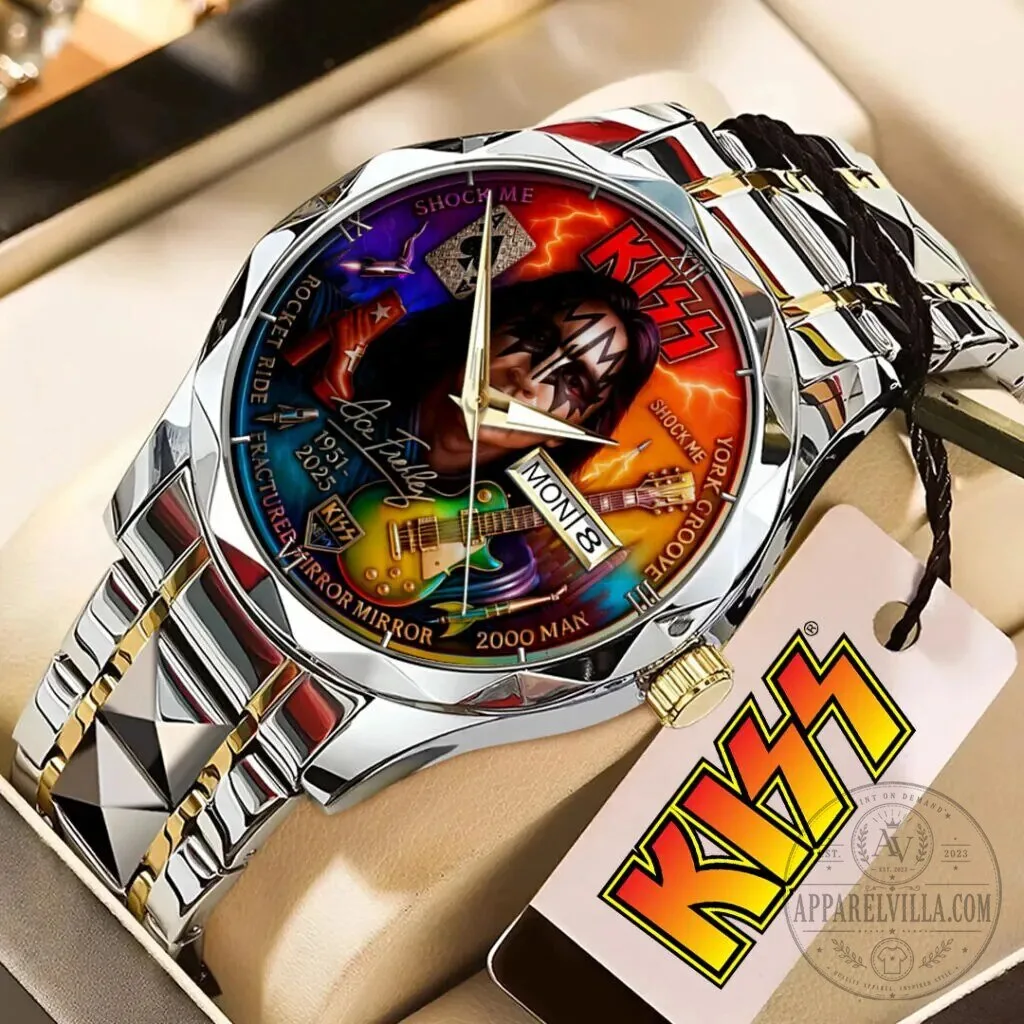 KISS Ace Frehley Shock Me Rock and Roll Band Stainless Steel Quartz Watch