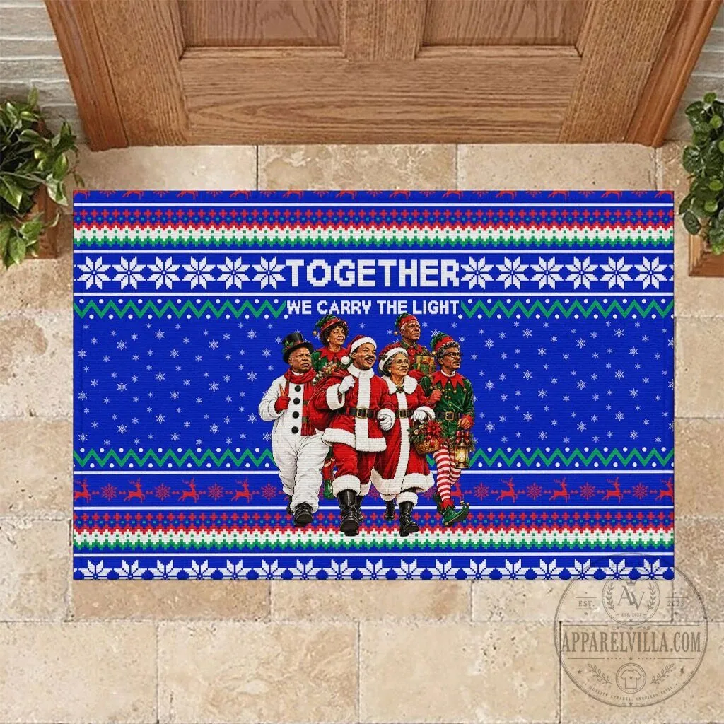 Civil Rights Leaders Christmas Together We Carry The Light Doormat