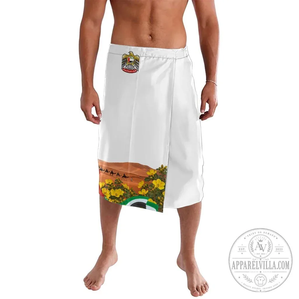 United Arab Emirates National Day Falcon Desert Landscape Flag Floral Lavalava