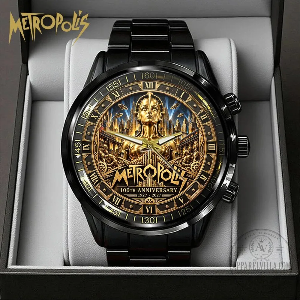 Metropolis 100th Anniversary Black Stainless Steel Chronograph Watch