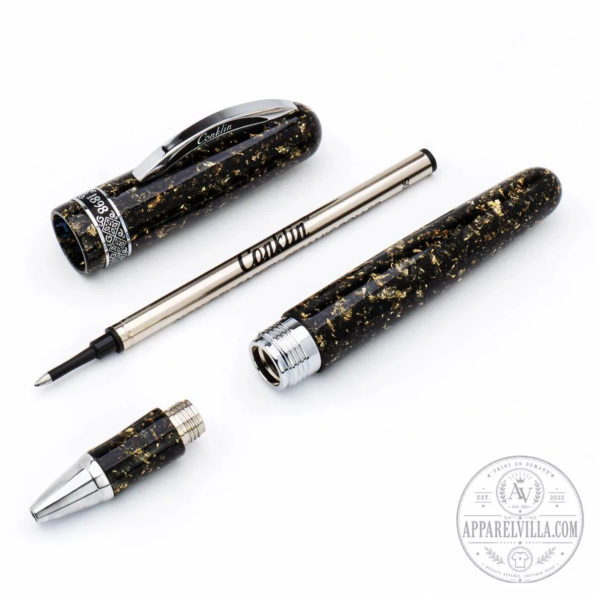 Conklin 1898 Collection Solaris Black Rollerball Pen with Chrome Trim