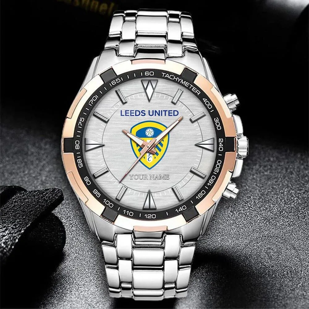 Leeds United Football Club Personalized Silver and Rose Gold Quartz Watch