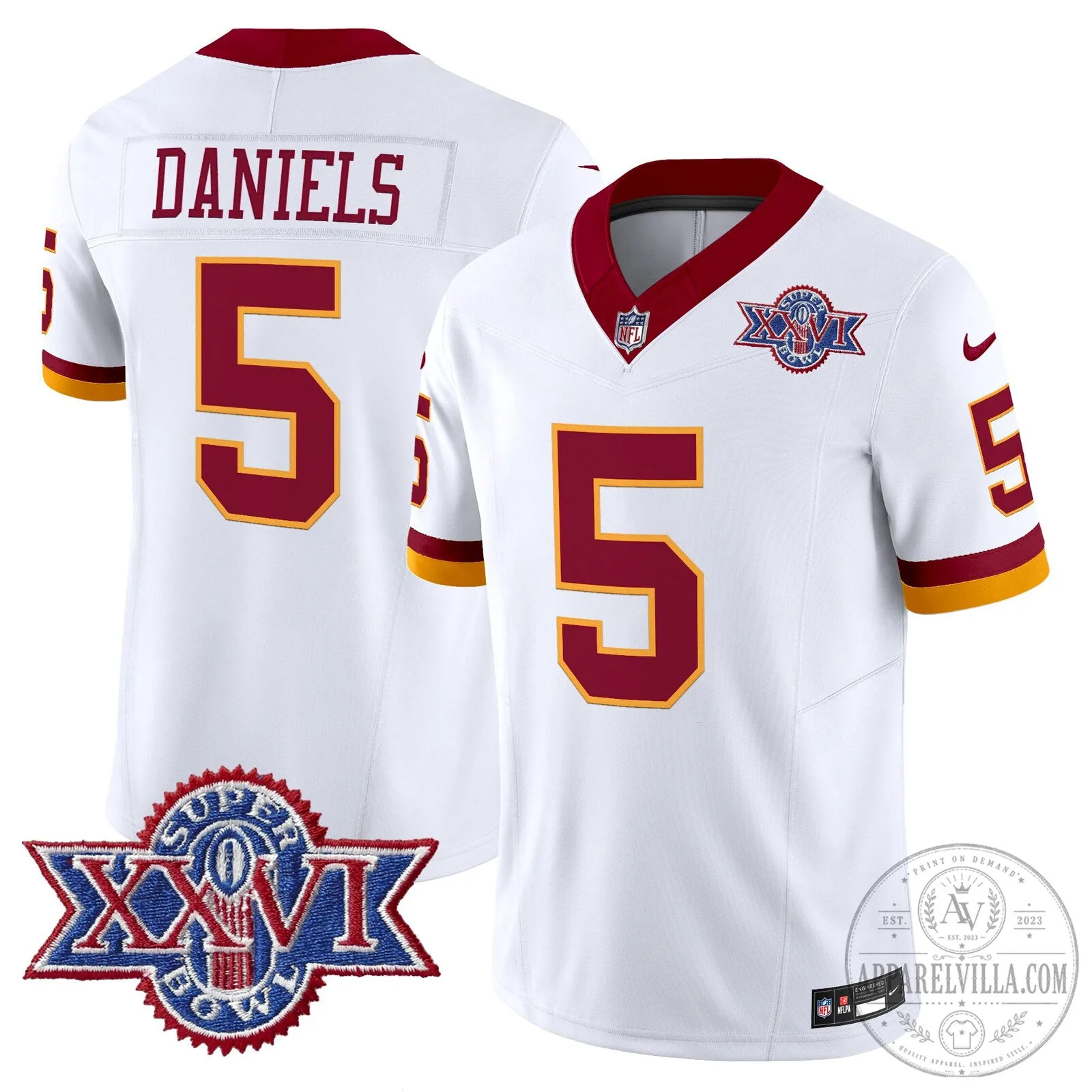 Washington Redskins Super Bowl 1992 XXVI Daniels Football Jersey