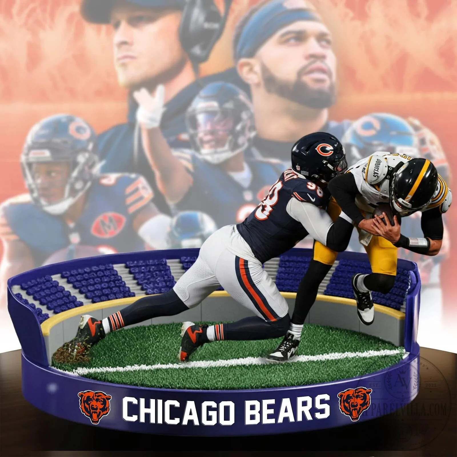 Chicago Bears Football Stadium Scene Christmas Ornament