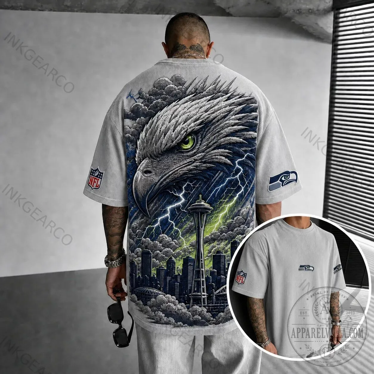 Seattle Seahawks NFL American Football Team Logo Short Sleeve T-Shirt