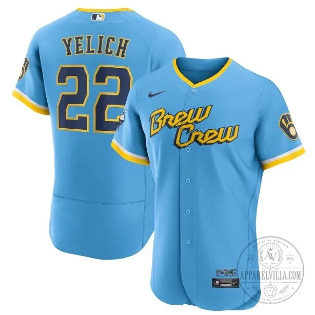 Milwaukee Brewers Christian Yelich City Connect Authentic Baseball Jersey