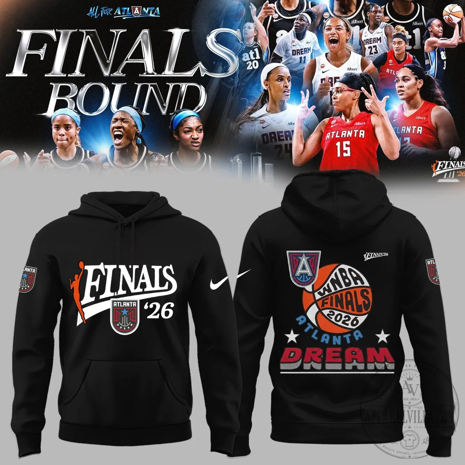 Atlanta Dream 2026 WNBA Finals Bound Basketball Team Black Hoodie