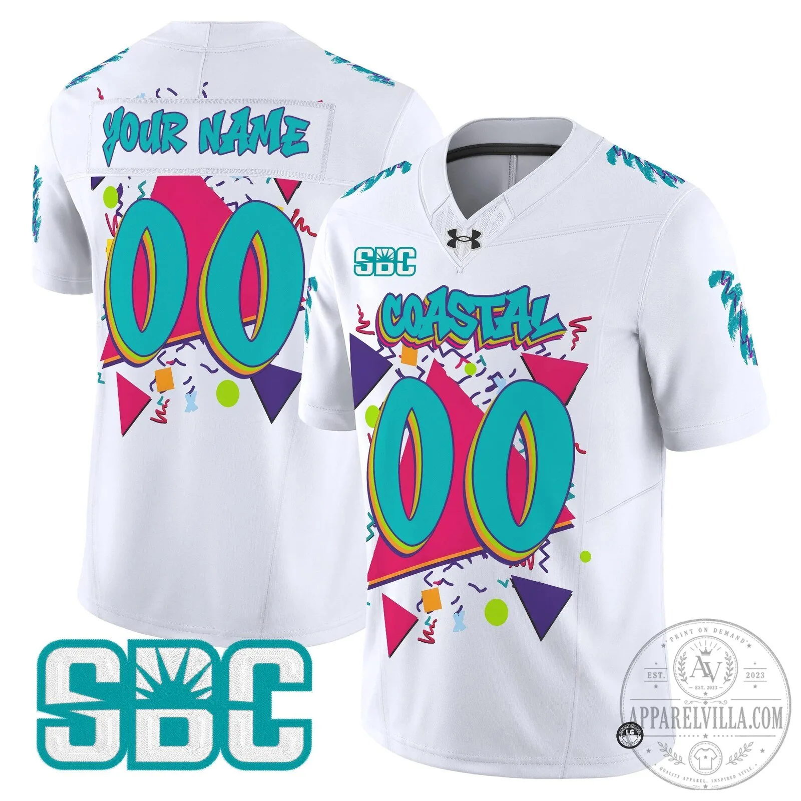 Coastal Carolina Chanticleers Back to the 90s Custom Football Jersey