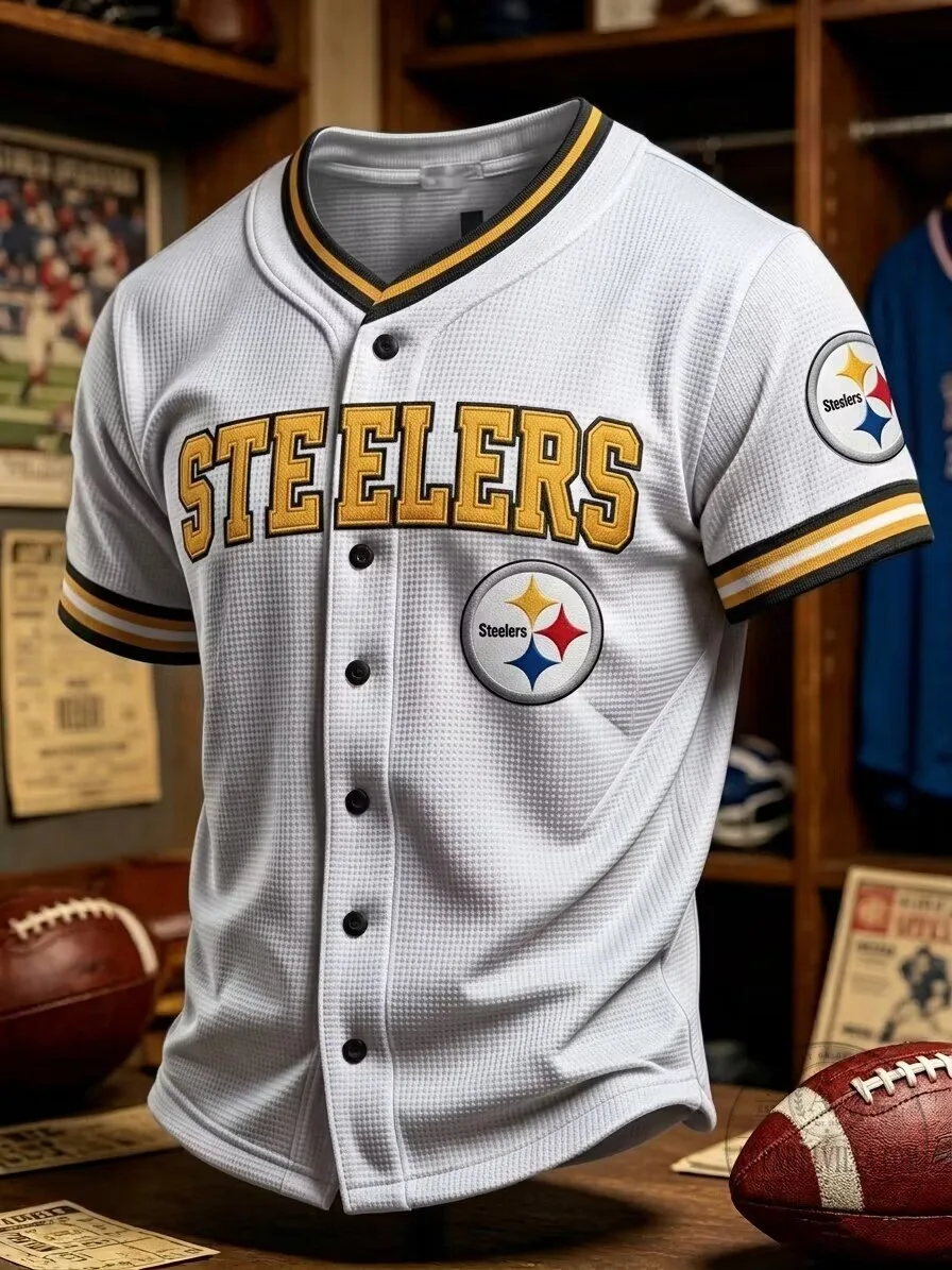 Pittsburgh Steelers White Baseball Jersey