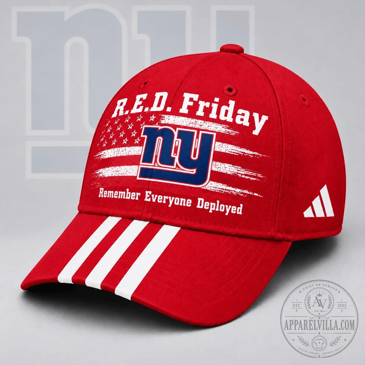 New York Giants NFL R.E.D. Friday Remember Everyone Deployed Patriotic Baseball Cap