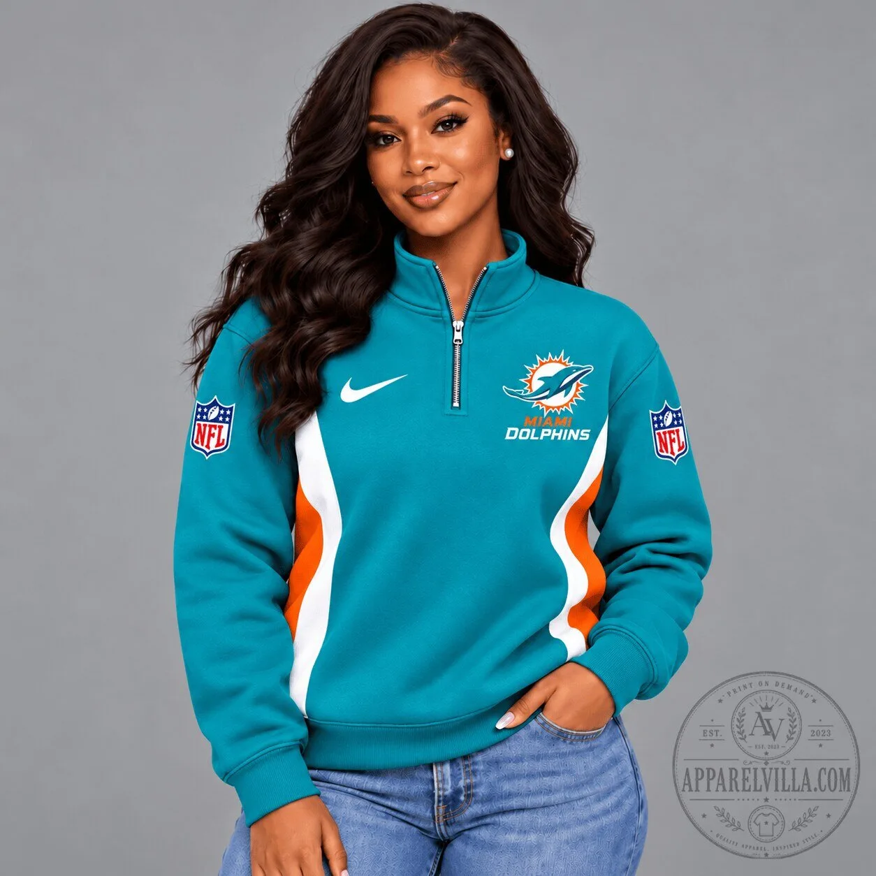 Miami Dolphins National Football League Quarter-Zip Sweatshirt