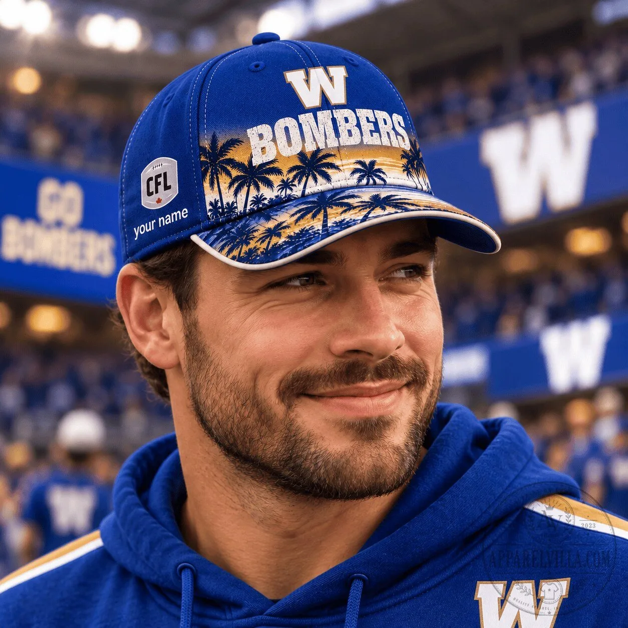 Winnipeg Blue Bombers CFL Custom Name Hawaiian Style Baseball Cap Hat