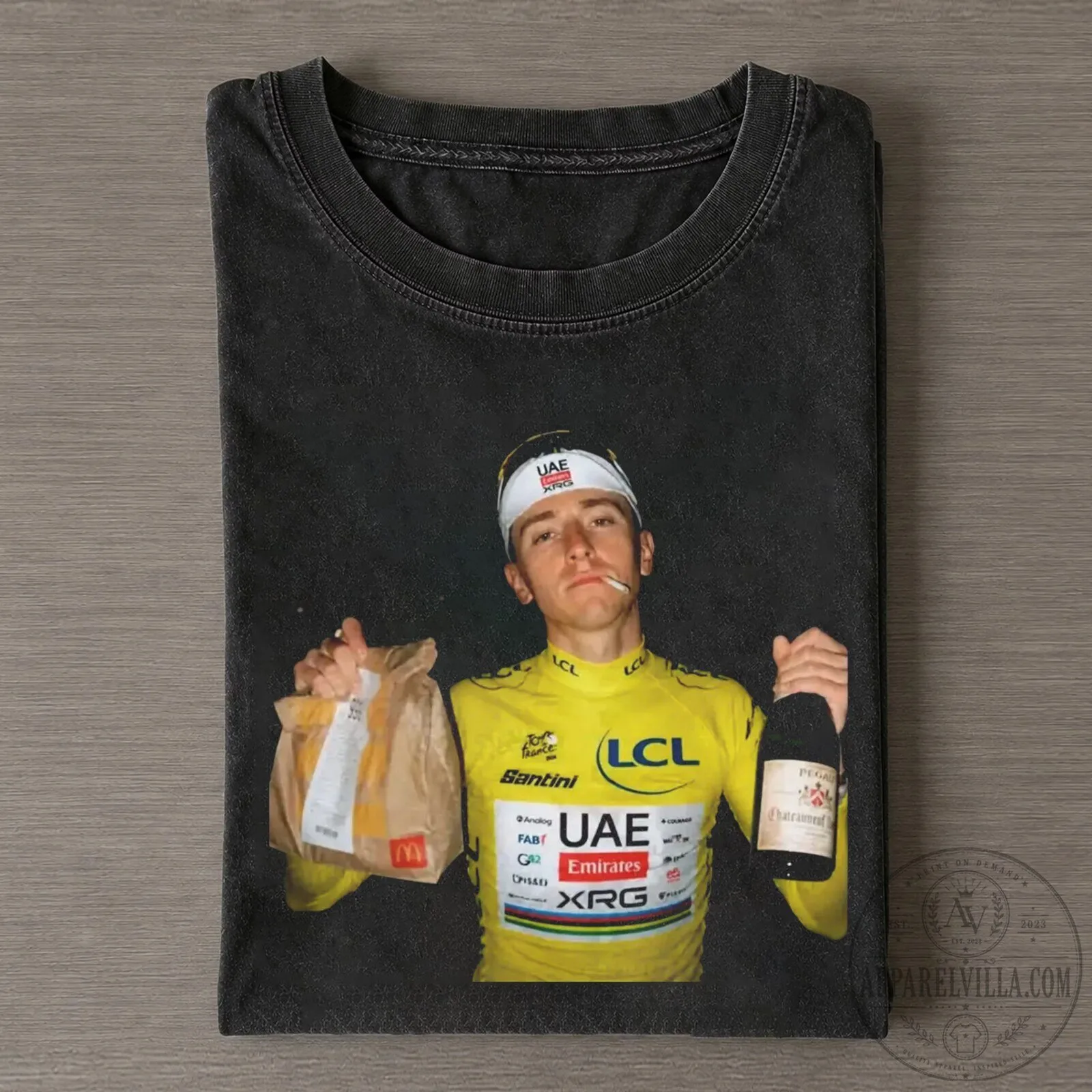 Tadej Pogačar Cycling Champion Graphic Print T-Shirt