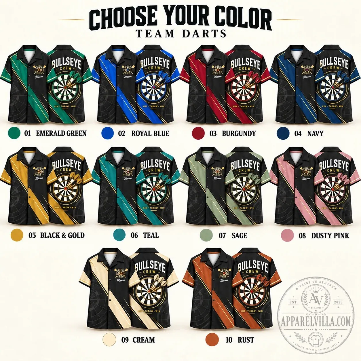 Bullseye Crew Darts Team Personalized Green Hawaiian Shirt 12 Bullseye Crew Darts Team Personalized Green Hawaiian Shirt