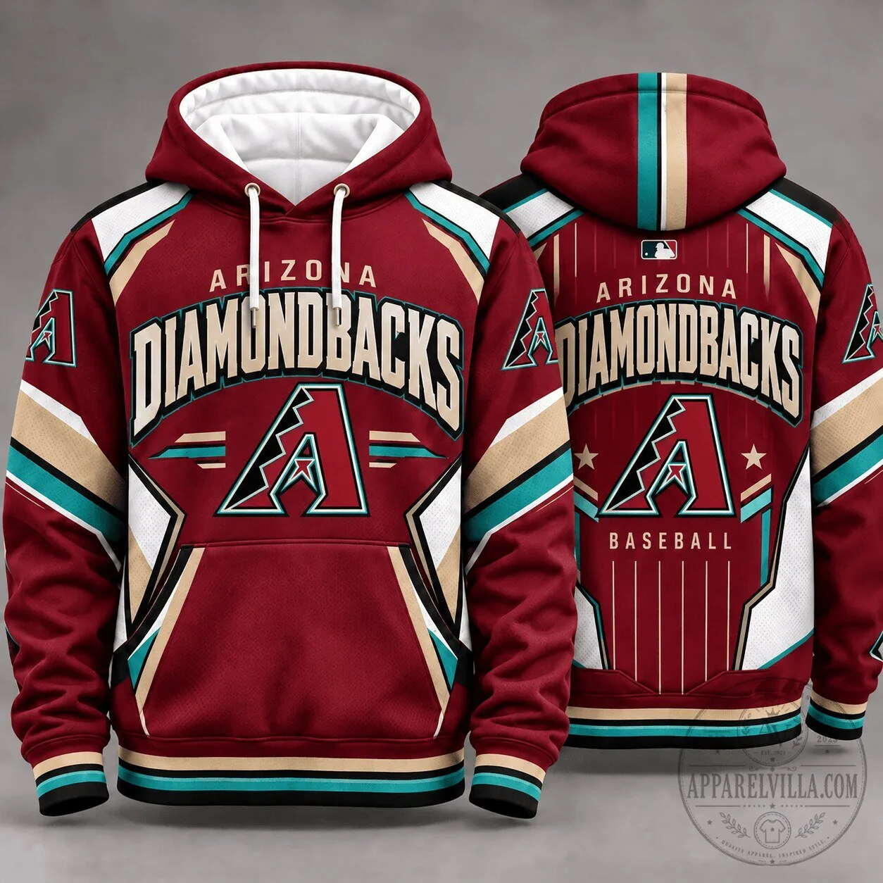 Maroon Hoodie featuring the Arizona Diamondbacks Baseball Team Logo
