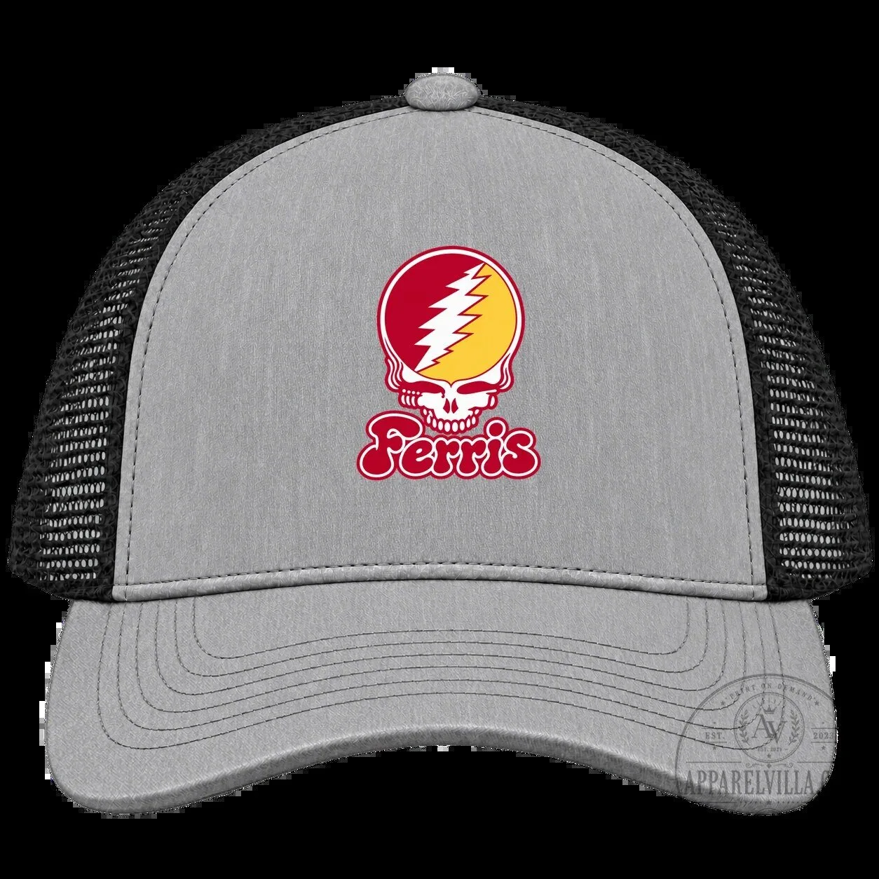 Ferris State University Bulldogs Grateful Dead Stealie Skull Trucker Cap Hat 7 Ferris State University Bulldogs Grateful Dead Stealie Skull Trucker Cap Hat